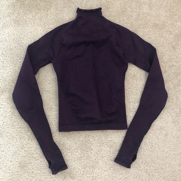 Free People Good Karma High Neck Long Sleeve Layer In Power Plum. NWOT! Sz XS/S - Picture 5 of 7